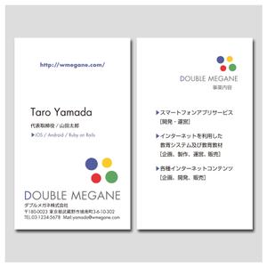 YellowD (plusHD)さんのアプリ開発会社「ダブルメガネ株式会社」の名刺デザインへの提案