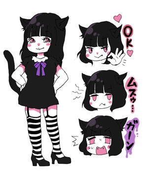 momotachinakoさんの黒猫コスチュームを着た女の子のLINEスタンプ作成への提案
