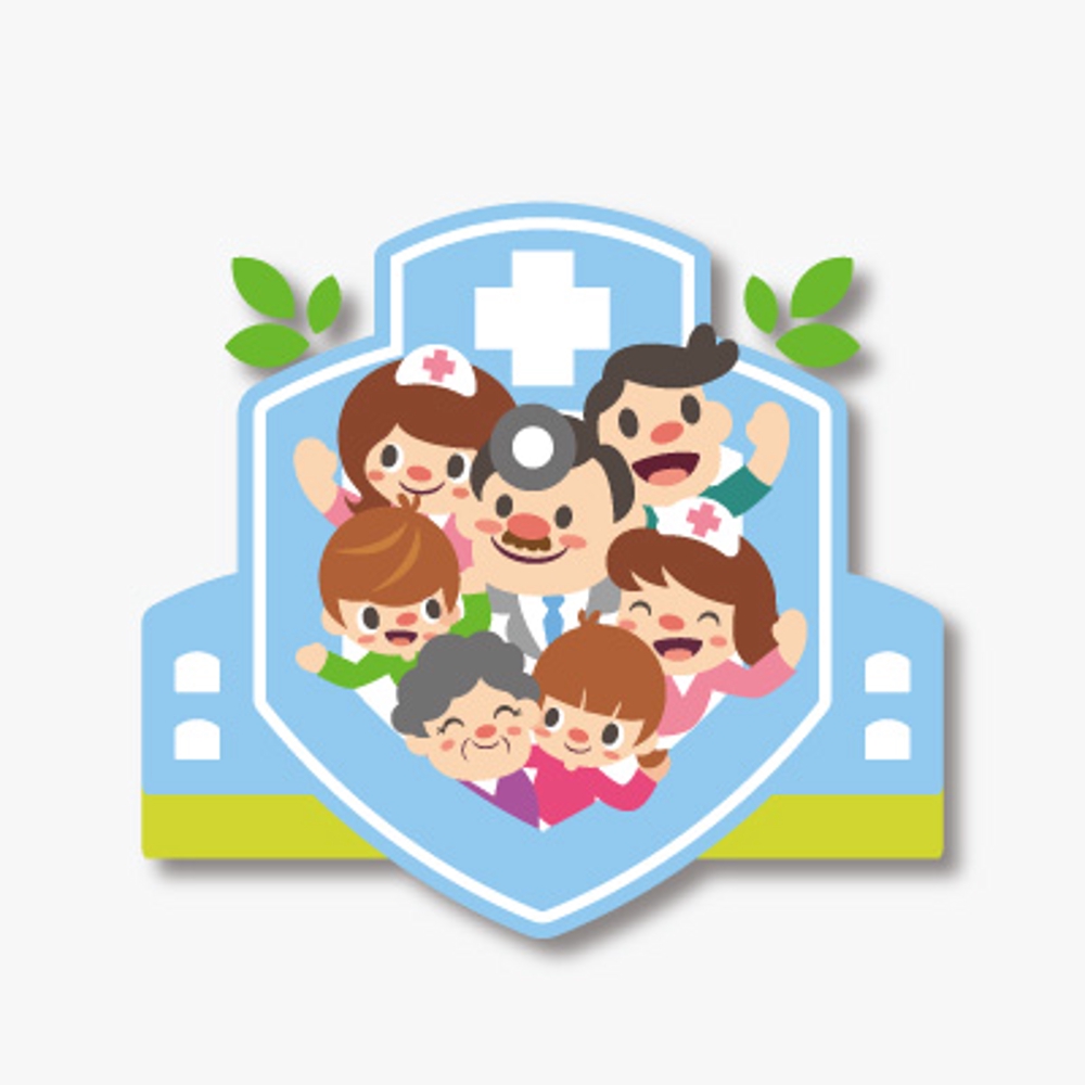 ■■みんな笑顔になるハッピー医院■■のイラストロゴの作成