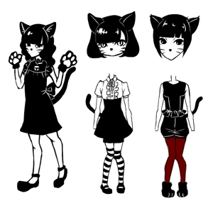 ささきりんく ()さんの黒猫コスチュームを着た女の子のLINEスタンプ作成への提案