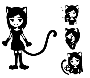 もちひな (motty3)さんの黒猫コスチュームを着た女の子のLINEスタンプ作成への提案
