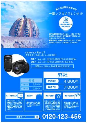 decco ()さんのデジタル一眼レフカメラレンタルにおいてのチラシへの提案