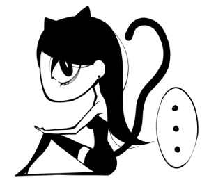 手羽 (teba_saki)さんの黒猫コスチュームを着た女の子のLINEスタンプ作成への提案