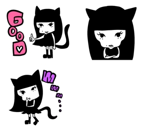 モリ　メメ (MoriMm)さんの黒猫コスチュームを着た女の子のLINEスタンプ作成への提案