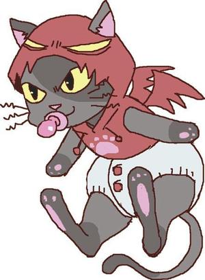 有井 (agf10o10)さんの小悪魔+ねこの食器用イラストへの提案