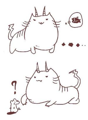 GENYOH ()さんの鬼+ねこの食器用イラストへの提案