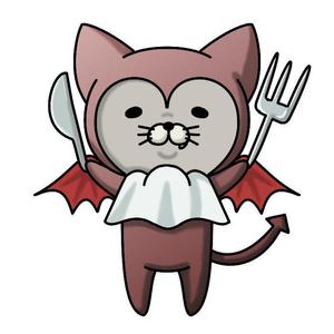 momo (araburuyuutairui-doala)さんの小悪魔+ねこの食器用イラストへの提案