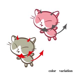 F-2 WORKS (fisco2)さんの小悪魔+ねこの食器用イラストへの提案