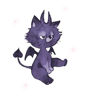 山崎　綾子 (yamasaki1211)さんの小悪魔+ねこの食器用イラストへの提案
