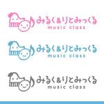 ns_works (ns_works)さんのこどもが笑顔になるピアノとリトミック教室　「みるく＆りとみっくる」　ロゴへの提案