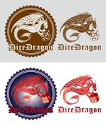 離珠 (hanatama)さんの【ダイス（サイコロ）専門店】のロゴ制作　ドラゴンをモチーフにしたイラストと文字の組み合わせを希望への提案