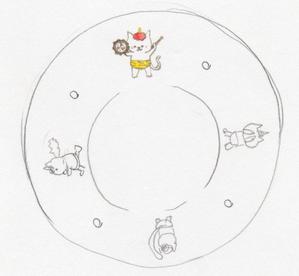 絵描きマミコ ()さんの鬼+ねこの食器用イラストへの提案