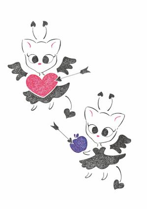aya (ayakas)さんの小悪魔+ねこの食器用イラストへの提案