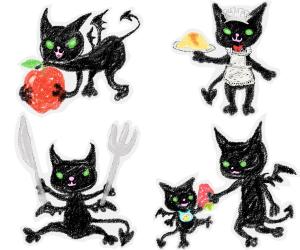 nekomaru 猫丸 (nekomaru-labo)さんの小悪魔+ねこの食器用イラストへの提案