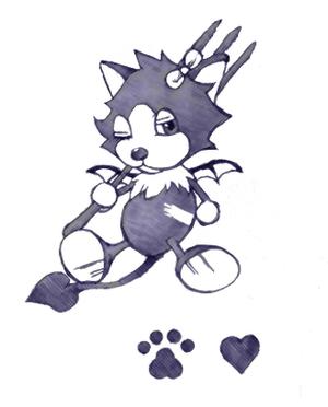 Shui Liang Pai (mizupai)さんの小悪魔+ねこの食器用イラストへの提案