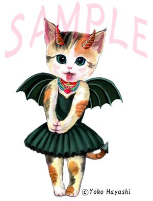 林　陽子 ()さんの小悪魔+ねこの食器用イラストへの提案