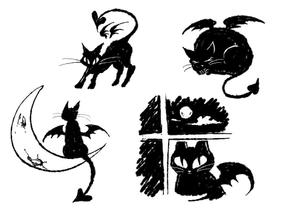 汐田 (adracco)さんの小悪魔+ねこの食器用イラストへの提案