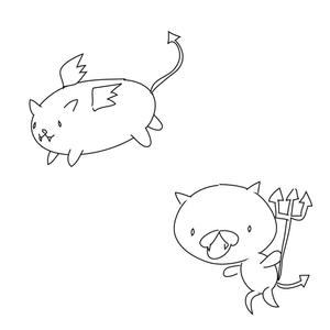 kojiko3さんの小悪魔+ねこの食器用イラストへの提案