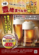 draw_makeさんの豊橋まちなかビール祭り’１６のポスターデザインへの提案