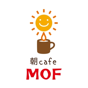 QuDesign (Qumapoo)さんの新規カフェ「朝cafe MOF」のロゴへの提案
