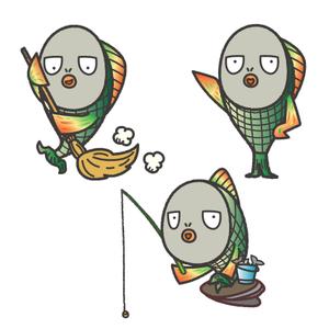 トラジ：イラレ多用型機イラストレーター (toraji_illusto)さんの魚のキャラクターデザインへの提案