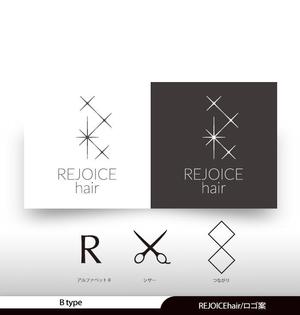 あらきの (now3ark)さんの美容室　REJOICE hair（リジョイス　ヘア）のロゴへの提案