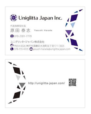 u-ko (u-ko-design)さんのウェブビジネスの「ユニグリッタ・ジャパン株式会社」の名刺デザインへの提案