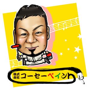 似顔絵師神田拓 (talanchula)さんのペンキ屋のキャラクターロゴへの提案