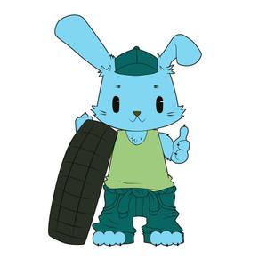 Sakitiさんのチラシ等で使用するタイヤショップのキャラクター製作への提案