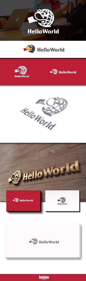 iwwDESIGN (iwwDESIGN)さんの新規オンライン英会話サービス「Hello World」のロゴへの提案