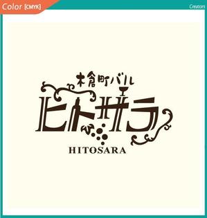 株式会社クリエイターズ (tatatata55)さんの飲食店 店舗 バル「木倉町バル ヒトサラ」のロゴへの提案