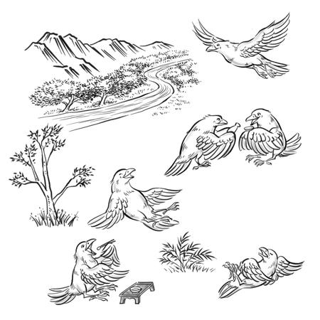 Megaさんの事例 実績 提案 鳥獣戯画風の白いカラスのキャラクターデザイン 初めまして このたび クラウドソーシング ランサーズ