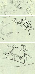 biendessinerさんの鳥獣戯画風の白いカラスのキャラクターデザインへの提案