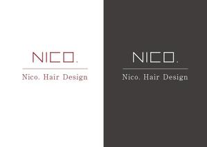 takashi kanai (t_kanai)さんの美容院 美容室 ヘアサロン「nico. hair design」のロゴへの提案