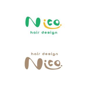 cagelow (cagelow)さんの美容院 美容室 ヘアサロン「nico. hair design」のロゴへの提案