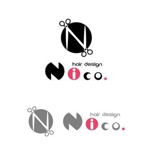 cagelow (cagelow)さんの美容院 美容室 ヘアサロン「nico. hair design」のロゴへの提案