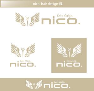 FISHERMAN (FISHERMAN)さんの美容院 美容室 ヘアサロン「nico. hair design」のロゴへの提案