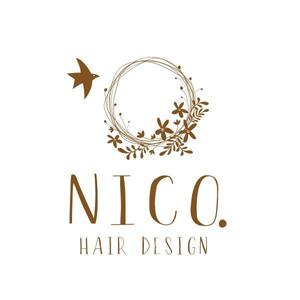 YOO GRAPH (fujiseyoo)さんの美容院 美容室 ヘアサロン「nico. hair design」のロゴへの提案