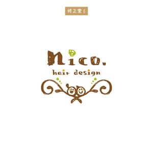 恵りこ (tampopohouse1128)さんの美容院 美容室 ヘアサロン「nico. hair design」のロゴへの提案