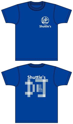 田口 (TAGUCHI)さんの大学のバドミントンサークル「Shuttle's」のTシャツデザインへの提案