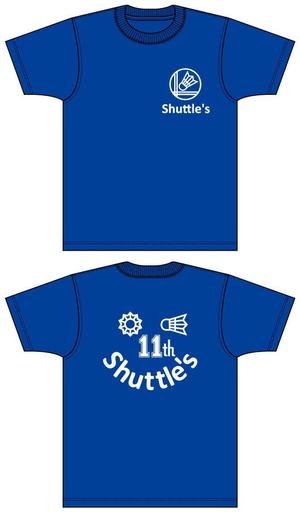 田口 (TAGUCHI)さんの大学のバドミントンサークル「Shuttle's」のTシャツデザインへの提案