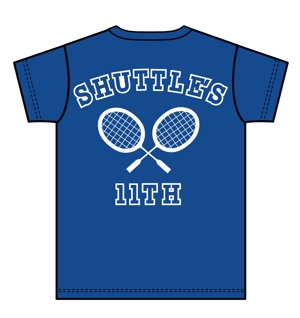 huit_design (ayako0330)さんの大学のバドミントンサークル「Shuttle's」のTシャツデザインへの提案