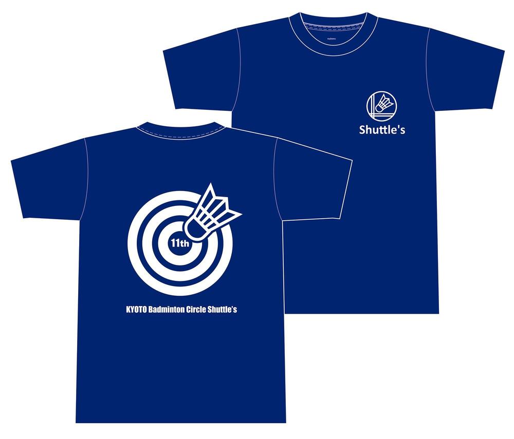 大学のバドミントンサークル「Shuttle's」のTシャツデザイン