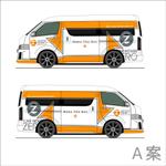 modemodeoさんのハイエースの側面に　当社名とグラフィックデザインへの提案