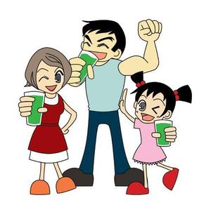 ゆあっこ (yuacco)さんの青汁が好きな3人家族のキャラクター作成(追加依頼あり)への提案