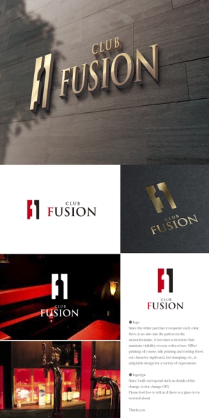 neomasu (neomasu)さんの飲食店「CLUB FUSION」のロゴへの提案