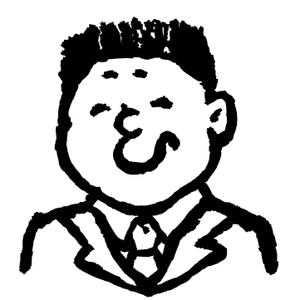 akko ()さんの名刺や自己紹介に使えるちょいボケな似顔絵風の男性顔イラスト(上半身)募集中！への提案