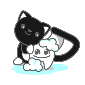 M Design (massayuuki)さんの尻尾が歯ブラシになっている黒猫　が歯を磨いてくれているイメージ（グレー系の猫でも可）への提案