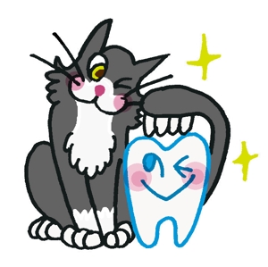 高瀬 (green0622)さんの尻尾が歯ブラシになっている黒猫　が歯を磨いてくれているイメージ（グレー系の猫でも可）への提案