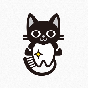 l_golem (l_golem)さんの尻尾が歯ブラシになっている黒猫　が歯を磨いてくれているイメージ（グレー系の猫でも可）への提案